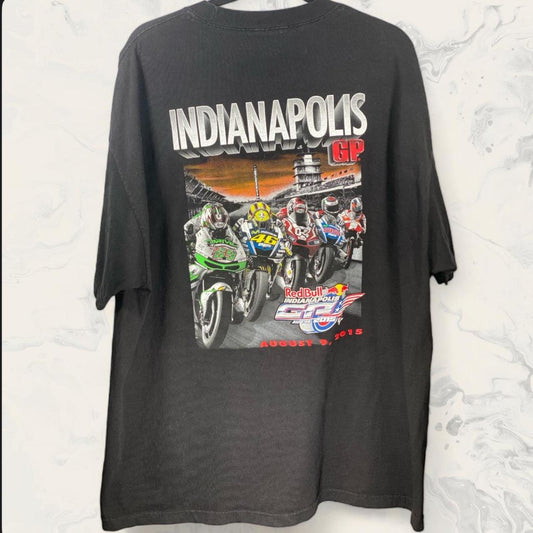 2015 Indianapolis MOTOGP t shirt Large black Grand Prix motorcycle racing shirt