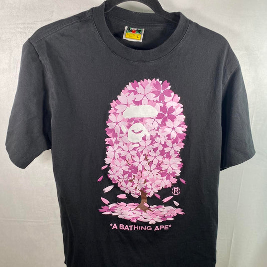 A Bathing Ape Sakura T Shirt Black Size Large Made in Japan